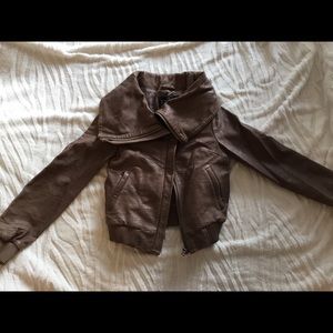 All Saints Reptile Leather Jacket Size US6/UK10